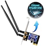 WiFi Card AC1300Mbps Wireless WiFi PCIe Network Adapter Card 5GHz/2.4GHz Dual Band PCI Express Internet Network Card with 2×5dBi High Gain Antenna for Desktop/PC Gaming