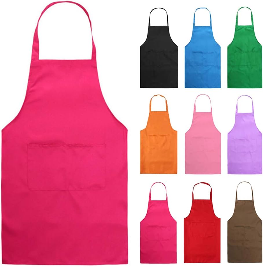 HMILYDYKKitchen Apron Chef Apron Professional Waterproof Cooking Apron with 2 Pockets Women Men Kitchen Bib Aprons Baking Apron Unisex for Home Grill Gardening Restaurant BBQ Coffee House