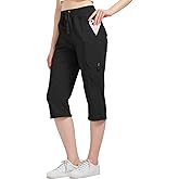 Toumett Women's Cargo Capris Hiking Pants Quick Dry Lightweight Athletic Outdoor Travel Loose Fit Casual Capris with Pockets