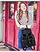 Leather Backpack, COOFIT Black Backpack Black Leather Backpack Purse Bookbag for Women