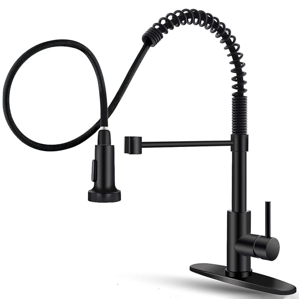 OWOFAN MATTE BLACK KITCHEN FAUCET WITH PULL DOWN...