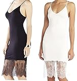 Moxeay Womens Lace Trim Long Tank Slip Top Camisole Dress
