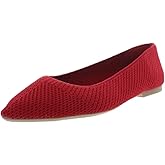 Alfani Womens Poppyy Knit Geometric Pointed Toe Flats Red 7 Medium (B,M)