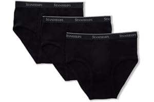 Stanfields Men’s Briefs, 6-Pack (Black, Large)