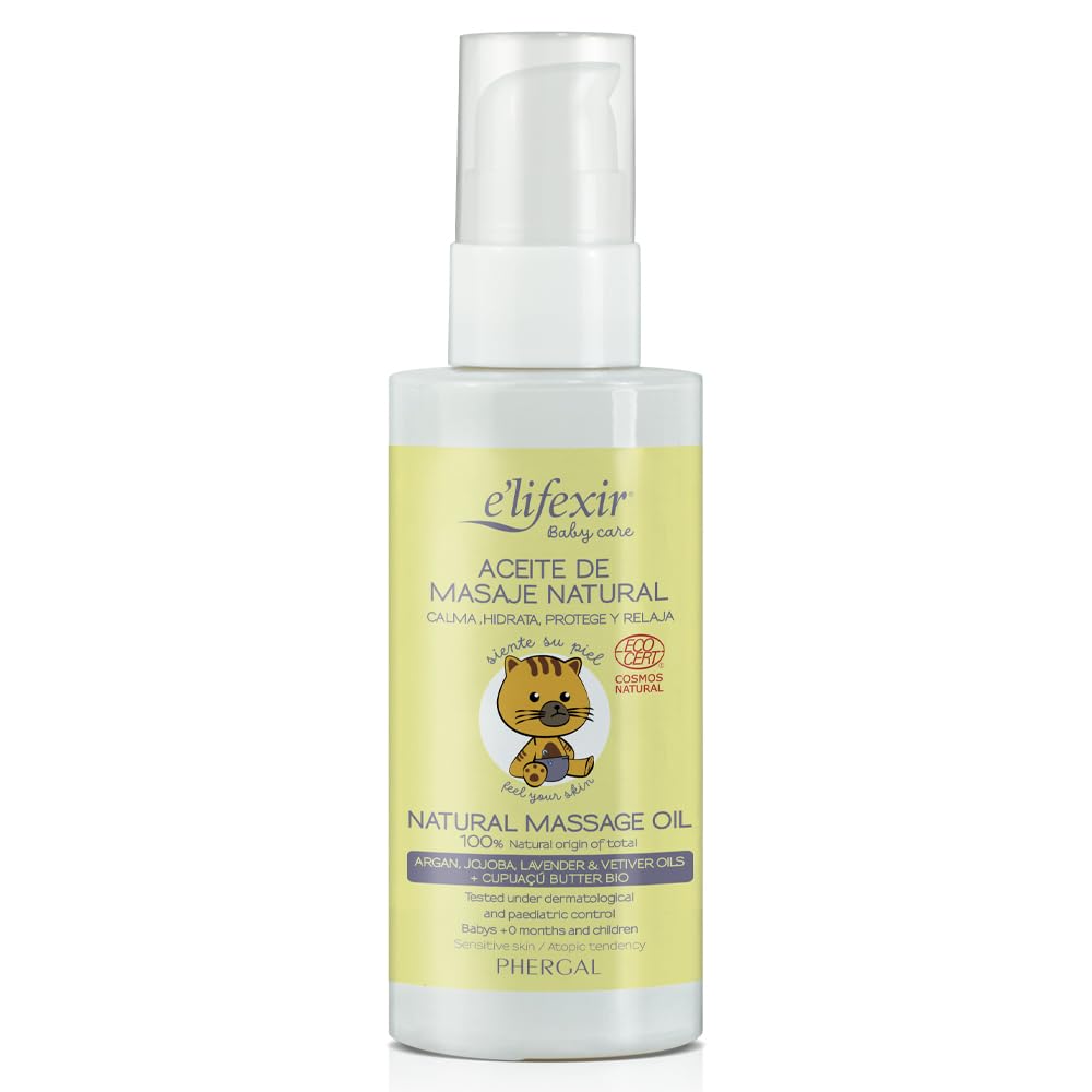 E'lifexir Baby Care | Natural Massage Oil | | Moisturises and Protects Delicate Skin | 100% Natural Ingredients | 125ml