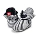 QGAKAGO Baby Girls or Boys Fleece Booties Cotton Lining and Soft Sole Prewalker Pull-On Shoes (6-12 Months Infant, Black Stripe)