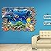 Hatop Kid Room Sea Whale Fish 3D Wall Stickers for Kids Room Removable Decoration DIY PVC Sticker