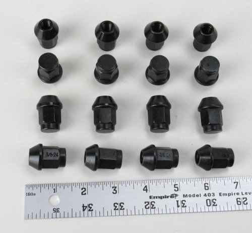 Click Here to See More Images Douglas Wheel Lug Nuts - 3/8in. x 24 - Tapered - Black 952-91BK