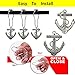 ZILucky Set of 12 Anchor Shower Curtain Hooks Decorative Home Bathroom Nautical Ocean Boat Sailing Tropical Beach Island Coastal Bath Theme Style Stainless Steel Rustproof (Silver)