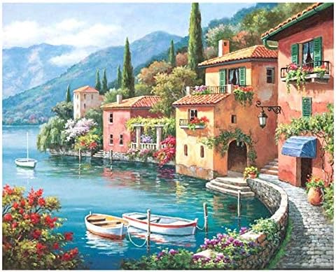 DIY Painting Set by Numbers Family Oil Painting Kit Coloring Picture Home Office Decoration 15.75×19.69inch (A)