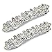 Luxxii (2 Pack) Flower Shaped Rhinestone Crystal Decorated Hair Barrette Clip Hair Pin (Silver Tone)