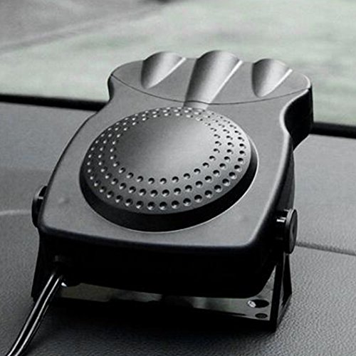 denshine 12V Car Heater/Demister Portable 30 Seconds Fast Heating 150W 2 in 1 Auto Ceramic Heater Cooling Fan 3-Outlet Plug Defrost The Windows (Black)