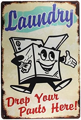 Amazon Com Dingleiever Laundry Drop Your Pants Here Metal Sign