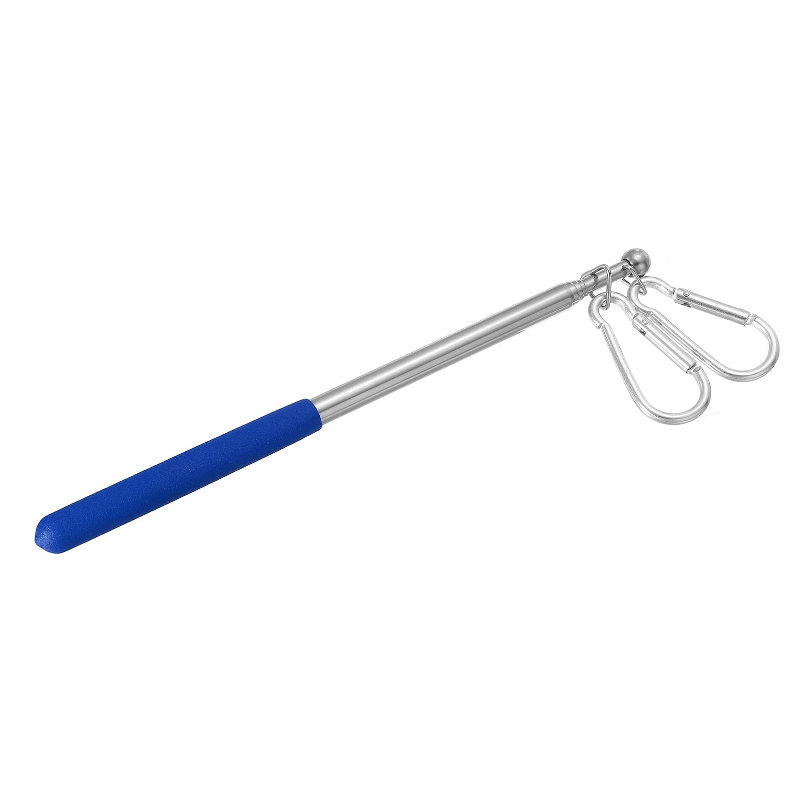 PATIKIL 3.3 Feet Telescopic Handheld Flagpoles, 1Pcs Tour Guide Flag Pole Stainless Steel Portable Collapsible Flag Pole with Clips for Teaching Pointer Training, Blue