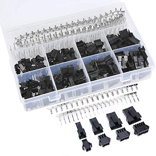 GTIWUNG 560PCS 2.5mm Pitch JST-SM 2/3/4/5 Pin Male and Female Plug Housing and Male/Female Pin Header Crimp Terminal Connector Assortment Kit