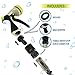 HIDRO2O Hose Nozzle, High Pressure Gardening, Watering Plants, Gardens and Lawns, Pet Cleaning, 8 Pattern Hose Made of Heavy Duty Metal - Incl Extra Washers, Quick Release Connector