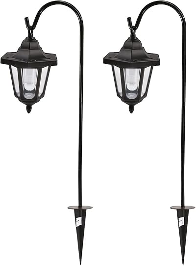 Unibos Set of 2 Solar Classic LED Shepherd Hanging Garden Lanterns Coach