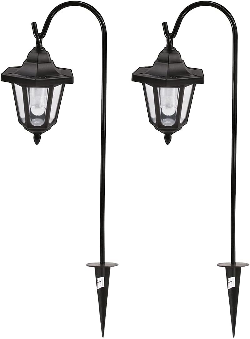 Unibos Set of 2 Solar Classic LED Shepherd Hanging Garden Lanterns Coach