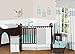 Gray and Turquoise Chevron Zig Zag Gender Neutral Baby Bedding 4 pc Boy or Girl Crib Set without bumper