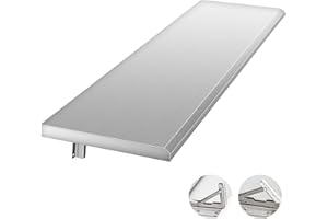 OUKIDR Folding Concession Shelf 72L X 12W Inch, Stainless Steel Drop Down Folding Serving Food Shelf Stand Serving for Concession Window