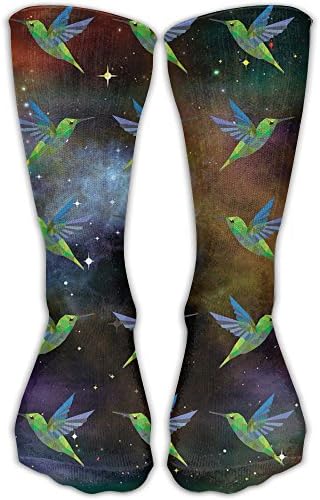 Humming Low Polygon Bluegreen Cushion Casual Sport Crew Socks