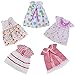 ZITA ELEMENT 5 Pcs Fashion Cute Dresses for 14 Inch to 16 Inch Baby Doll Clothes, American 18 Inch Girl Doll and Other 18 Inch Doll Clothes Outfits Xmas Gift