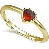 Black Onyx Stone Ring, Heart Shape Black Agate Statement Ring for Women, 14K Gold-Plated Handmade Rings Black Agate Jewelry for Her