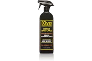 EQyss Premier Marigold Equine Coat Conditioning Spray - Moisturize Horse's Skin & Coat, Add Shine, Detangle, Repel Dirt & Dust, Silicone-Free (32 oz)