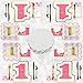 Big Dot of Happiness 64 Piece Fun to be One - 1st Birthday Girl with Gold Foil - Party Tableware Plates, Napkins - Bundle for 16