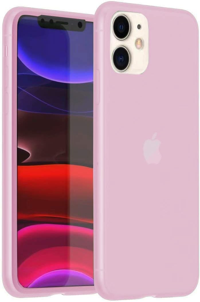 Enflamo Soft Silicone Fitted Skin Case Back Cover for iPhone 11 (iPhone 11, 6.1 Inch, Pink)