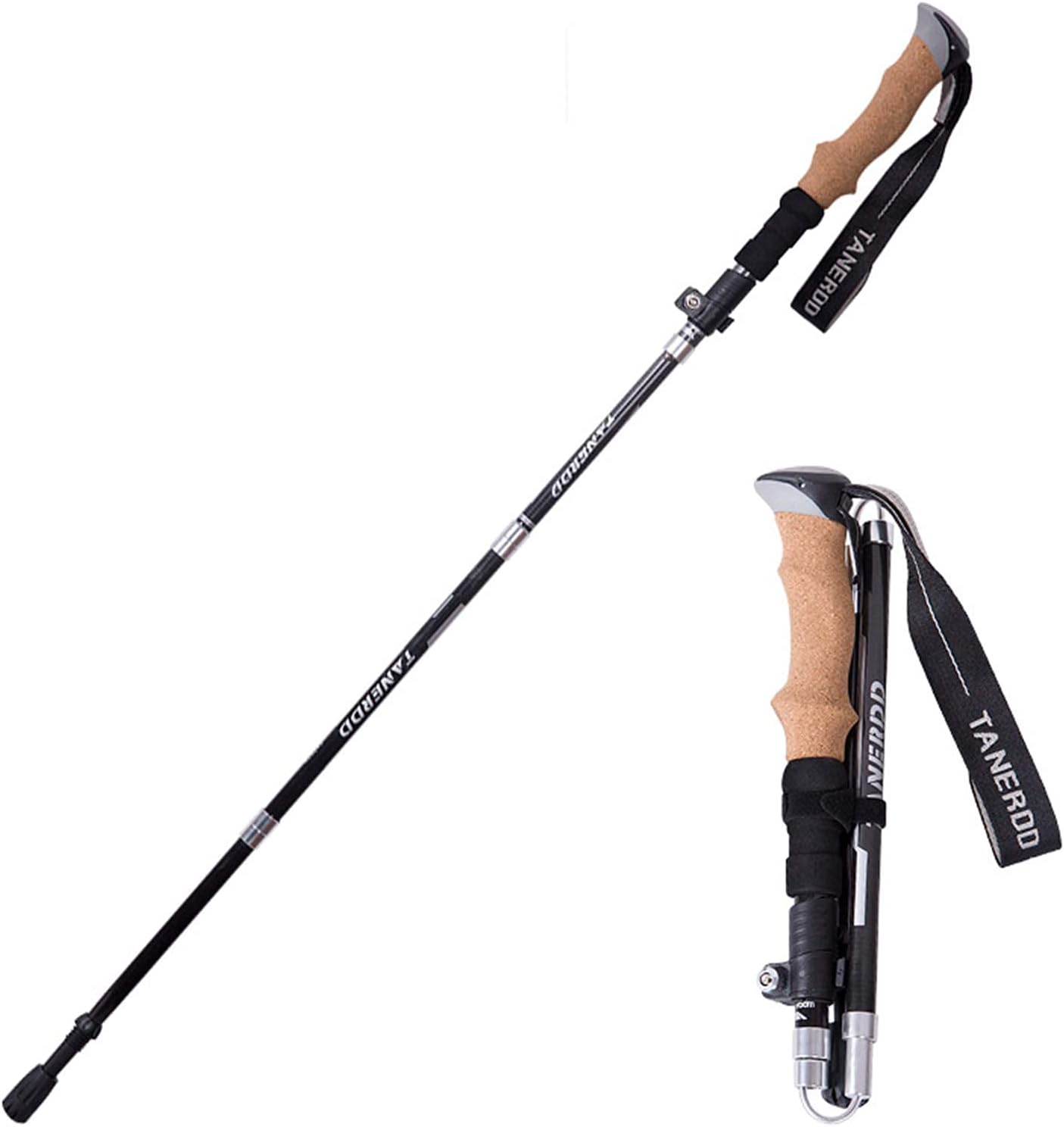 Carbon Fiber Trekking Poles Collapsible Lightweight, 5section Carbon