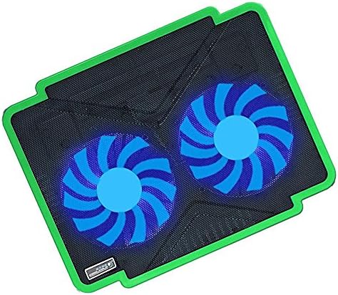 Laptop Cooling Pad, Itrendz Green CoolCold Slim Notebook Cooler USB Cooling Pad Stand [Dual Cooling Fans, Fits up to 15.6" Laptops &amp; Notebooks]