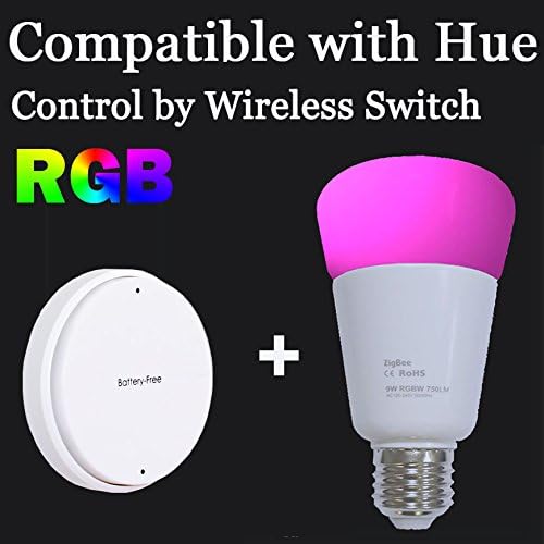 Wirless Battery free Switch Control E27 ZigBee Smart Bulb Compatible With Hue Bridge 1.0 and 2.0 Bulb by hue app directly