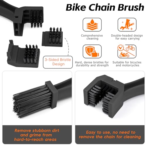 focopot Bike Chain Cleaner Kit Including Cleaning Brush Tool,Bicycle Chain Lube,Cleaning Agent and Scrubber for Cleaning Mountain/MT/Road/BMX Bike