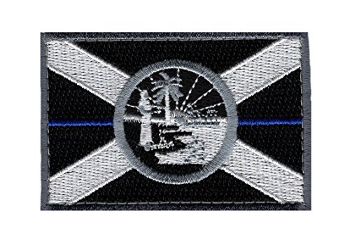 Florida State Flag Thin Blue Line Morale Hook Fastener Patch (MTF3)