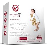 Red Nomad Crib Pad Mattress Protector – Ultra Soft Bamboo Fabric Waterproof Hypoallergenic Cover - Fits All Standard Crib Sizes