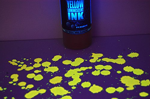 Opticz Daytime Visible Luminescent UV Blacklight Reactive Marking Ink (UV Yellow, 8 Ounce) - Thumbnail 3