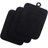 Anyi Pot Holders and Oven Mitts 7" X 9" Heat Resistant Cotton Pocket Pot Holder Set Feature of Non Slip Kitchen Hot Pad…