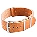 Clockwork Synergy®­ Leather Ballistic Watch Strap Band (20mm, Worn Saddle)