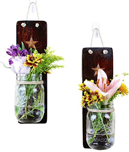 image for Heartful Home Rustic Wall Sconces Set of 2 - Primitive Country Decor -