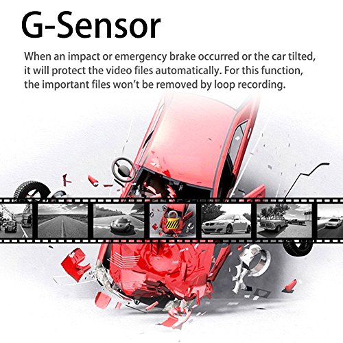 Awolf Dual Lens Dash Cam,2.7" Car DVR Vehicle Camera Video Recorder Car Camera with GPS Module G-Sensor - Thumbnail 3
