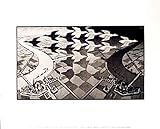 Day And Night By Mc Escher Best Quality Art Print Poster - Size: 14 X 11