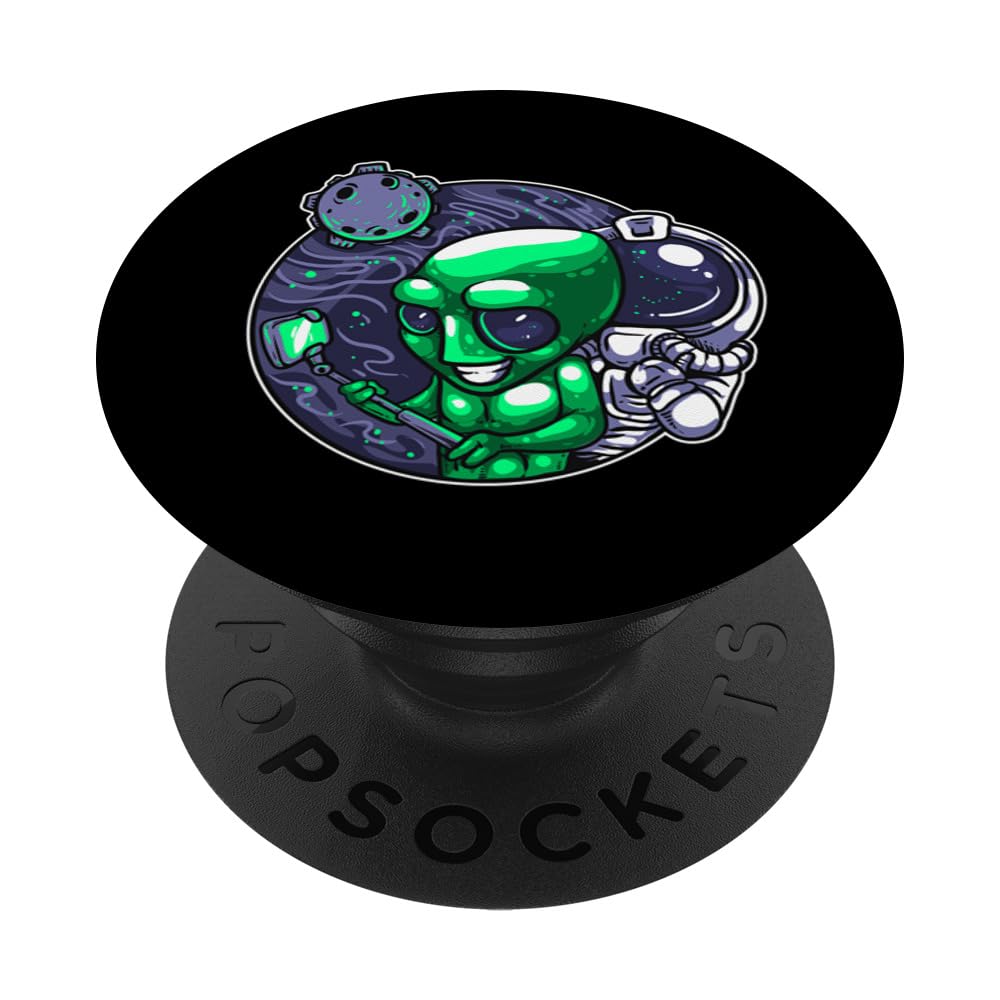 Alien Selfie Snap For Astronomer Teacher Space Fan PopSockets Adhesive PopGrip