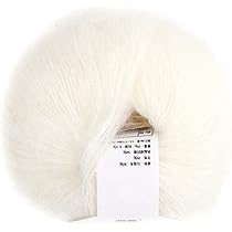 Amazon.com: White Angora Yarn, Mohair Yarn Anti-Pilling and