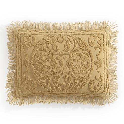 Beatrice Home Fashions Bedspread, Chenille, Gold, King Sham