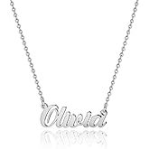Hidepoo Olivia Name Necklace – Personalized Name Pendant Necklace, Olivia Necklace Chain for Birthday, Wedding, Mother's Day, Valentine's Day