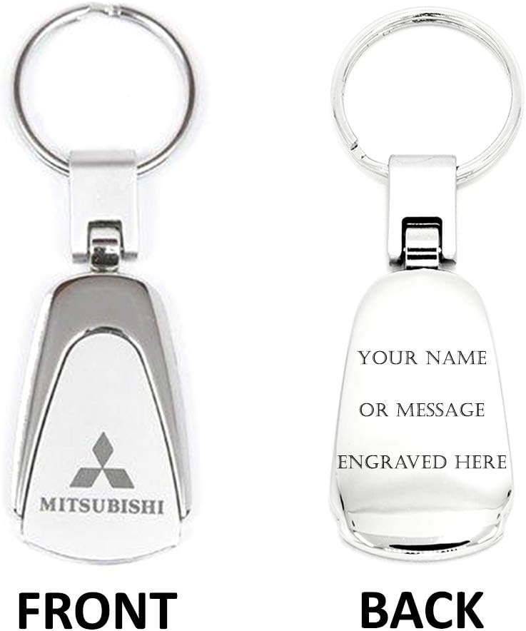 Personalized Mitsubishi Keychain & Keyring - Chrome Teardrop