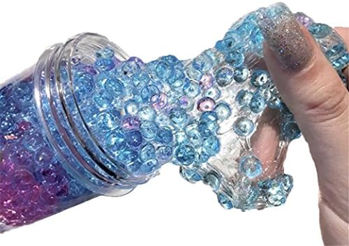 Entireface Newest Ice Crystal Slime Mud with Fishbowl Beads, Walaha 120ml Jumbo Fluffy Floam Slime Stress Relief Toy Scented Sludge Toy for Kids and Adults, Super Soft and Non-sticky
