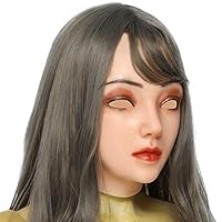 Minaky Silicone Realistic Female Head Mask Handmade Face for Crossdresser Transvestite Disguise Cosplay 4G
