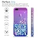 LeYi Compatible for iPhone SE Case (2016), iPhone 5S Case, iPhone 5 Case with 2pcs Tempered Glass Screen Protector for Girls Women, Cute Glitter Liquid Clear Protective Case for iPhone 5, Purple/Blue